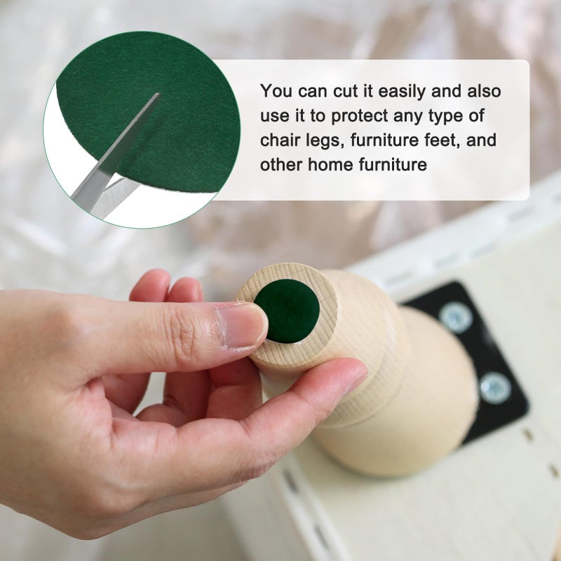 M METERXITY 30-Pack Lamp Base Felt, 7 Inch Dia. 2mm Thick Self Adhesive Round Fabric Felt Pads for Lamp/Furniture/DIY, Non-Slip Fiber Backed Patch Circles with Adhesive Backing [Green] - Image 5